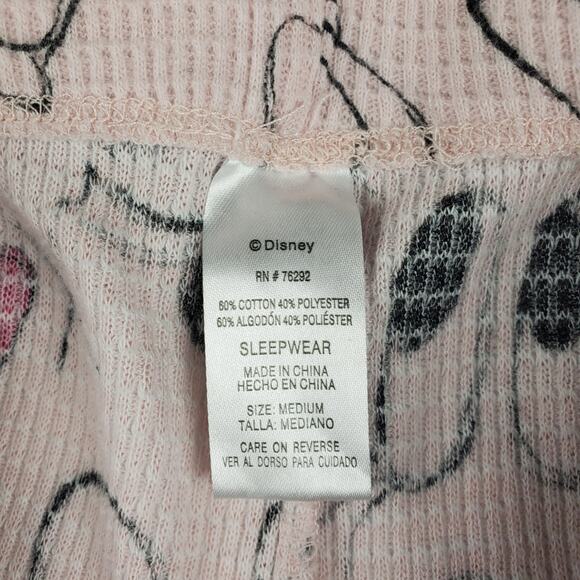 Disney Sleepwear Minnie Mouse Pajama PJ Lounge 2 Piece Set Jogger Raglan Tee Med - Picture 7 of 8